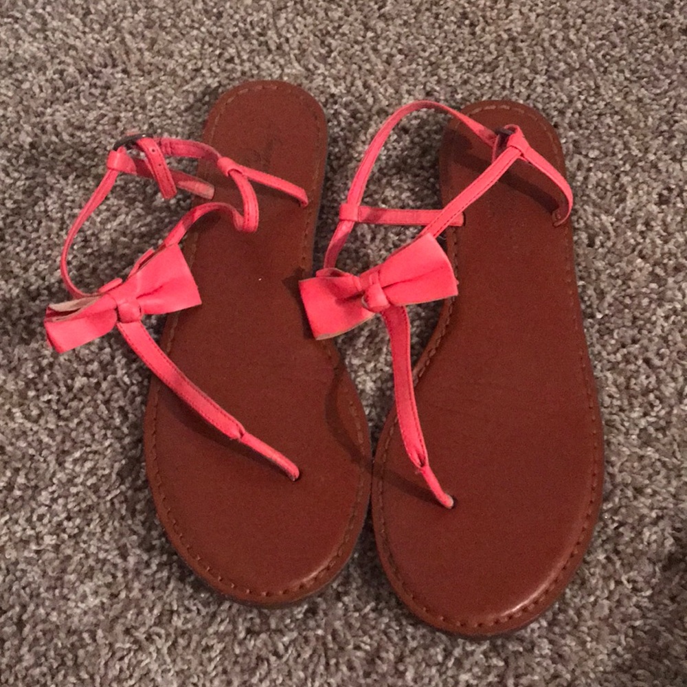 Hot pink bow sandals